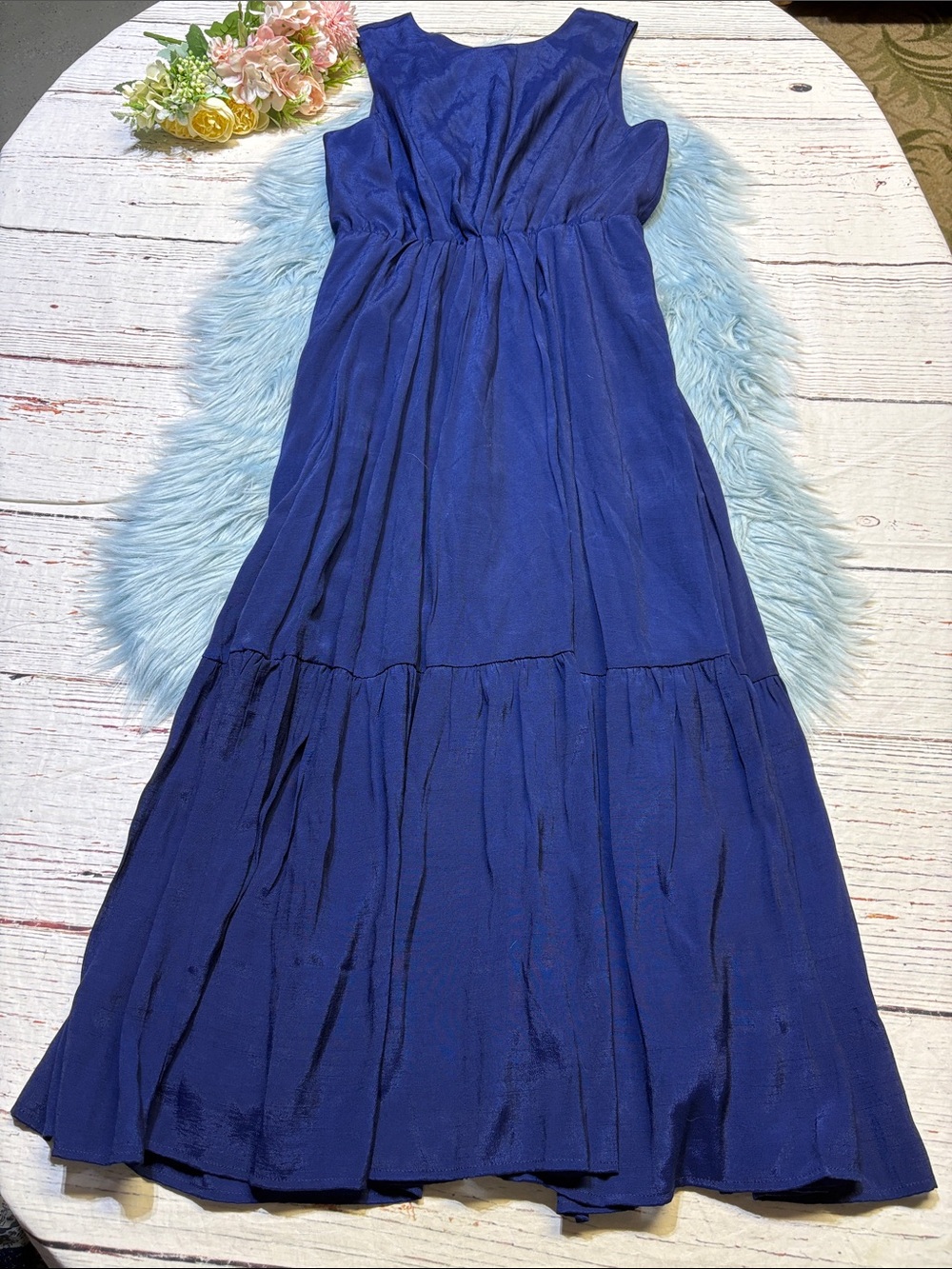 NWT Banana Republic Factory Deep Blue Sleeveless Maxi Dress sz M